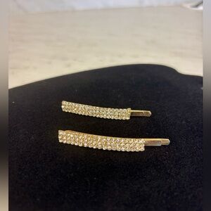 Gold Rhinestone Barrettes